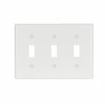 Eaton Wiring 3-Gang Toggle Switch Wall Plate, Standard, White