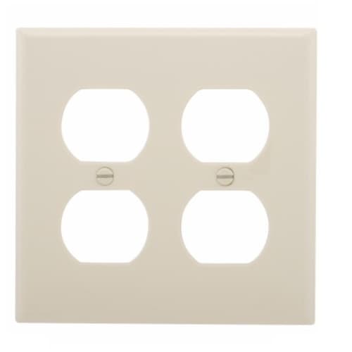 Eaton Wiring Standard Size 2-Gang Duplex Receptacle Nylon Wallplate, Almond