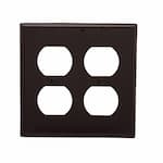 Eaton Wiring Standard Size 2-Gang Duplex Receptacle Nylon Wallplate, Brown