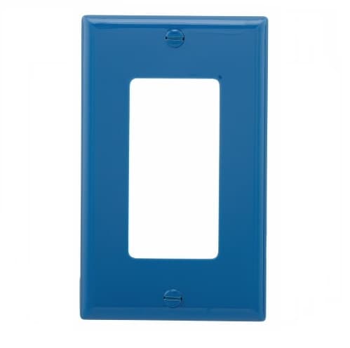 Eaton Wiring 1-Gang Decora Wall Plate, Standard, Blue