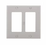 Eaton Wiring 2-Gang Decora Wall Plate, Standard, Gray