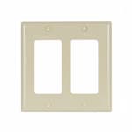 Eaton Wiring 2-Gang Decora Wall Plate, Standard, Ivory