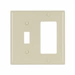 Eaton Wiring 2-Gang Wall Plate, Toggle & Decora, Standard, Ivory