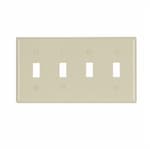 Eaton Wiring 4-Gang Toggle Switch Wall Plate, Standard, Ivory