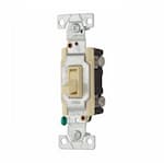 Eaton Wiring 15 Amp Toggle Switch, CO/ALR, Standard, 3-Way, Ivory