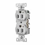 Eaton Wiring 15 Amp Dual Controlled Duplex Receptacle, 2-Pole, #14-10 AWG, 125V, Gray