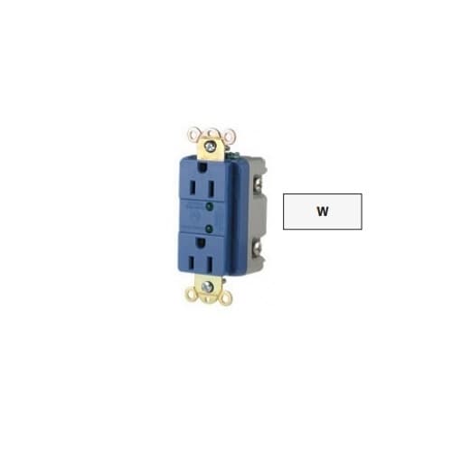 Eaton Wiring 20 Amp Duplex Receptacle w/ LED Indicator, 2-Pole, 3-Wire, 125V, White