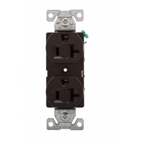 Eaton Wiring 20 Amp Premium Duplex Receptacle, Brown