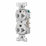 Eaton Wiring 20 Amp Half Controlled Duplex Receptacle, 2-Pole, #14-10 AWG, 125V, Gray