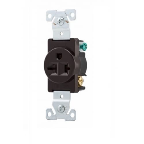 Eaton Wiring 20 Amp NEMA 6-20R 250V Premium Single Receptacle, Brown