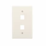 Eaton Wiring 1-Gang 2-Port Flush Mount Modular Wall Plate, Mid-Size, Light Almond