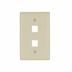 Eaton Wiring 1-Gang 2-Port Flush Mount Modular Wall Plate, Mid-Size, Ivory