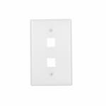 Eaton Wiring 1-Gang 2-Port Flush Mount Modular Wall Plate, Mid-Size, White