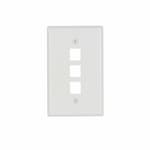 Eaton Wiring 1-Gang 3-Port Flush Mount Modular Wall Plate, Mid-Size, White