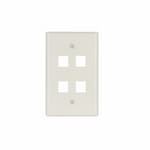 Eaton Wiring 1-Gang 4-Port Flush Mount Modular Wall Plate, Mid-Size, Light Almond