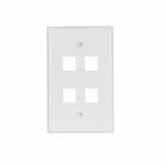 Eaton Wiring 1-Gang 4-Port Flush Mount Modular Wall Plate, Mid-Size, White