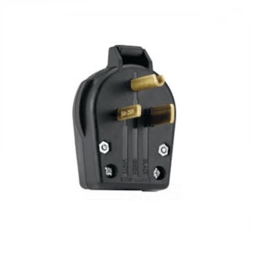 Eaton Wiring 50 Amp Electric Plug, Angled, NEMA 6-50P, Black