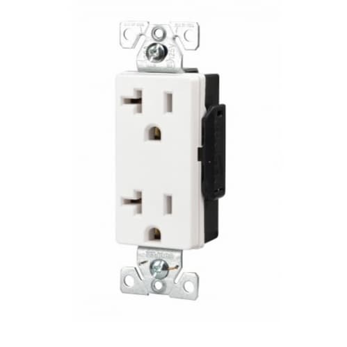 Eaton Wiring 20 Amp Industrial Grade Decora Duplex Receptacles, White