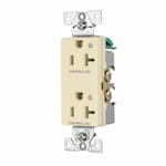 Eaton Wiring 20 Amp Dual Controlled Decorator Receptacle, 2-Pole, #14-10 AWG, 125V, Almond