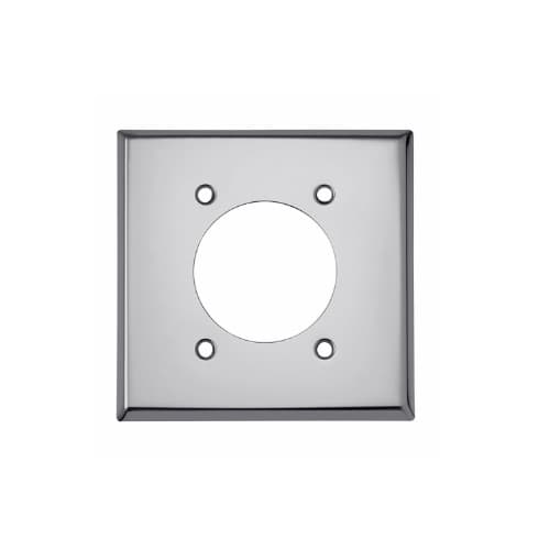 Eaton Wiring 2-Gang Wallplate w/ 2" Hole, Standard, Chrome