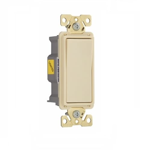 Eaton Wiring 20 Amp Single Pole Lighted Rocker Switch, Ivory