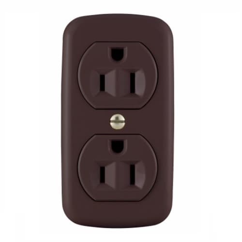 Eaton Wiring 15 Amp Duplex Receptacle, Surface Mount, 2-Pole, 3-Wire, #14 to 10 AWG, 125V, Brown