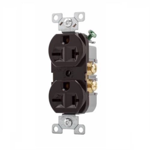 Eaton Wiring 15 Amp Duplex Receptacle, NEMA 6-20R, Commercial Grade, Brown