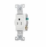 Eaton Wiring 15 Amp 2P3W Single Receptacle, Commercial Grade, White