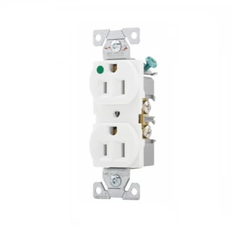 Eaton Wiring 15 Amp Duplex Receptacle, Auto-grounded, White