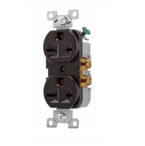 Eaton Wiring 15 Amp Straight Blade Duplex Receptacle, Brown