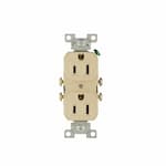 Eaton Wiring 15 Amp Duplex Receptacle, 2-Pole, 3-Wire, #14-10 AWG, 125V, Ivory