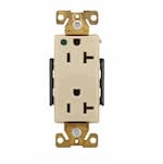 Eaton Wiring 20 Amp Decora Duplex Receptacle, Hospital Grade, Ivory