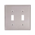 Eaton Wiring 2-Gang Toggle Switch Wall Plate, Standard, Steel