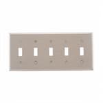 Eaton Wiring 5-Gang Toggle Switch Wall Plate, Standard, Steel