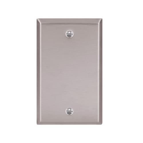 Eaton Wiring 1-Gang Blank Wall Plate, Box Mount, Standard, Stainless Steel