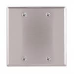 Eaton Wiring 2-Gang Blank Wall Plate, Stanard, Steel