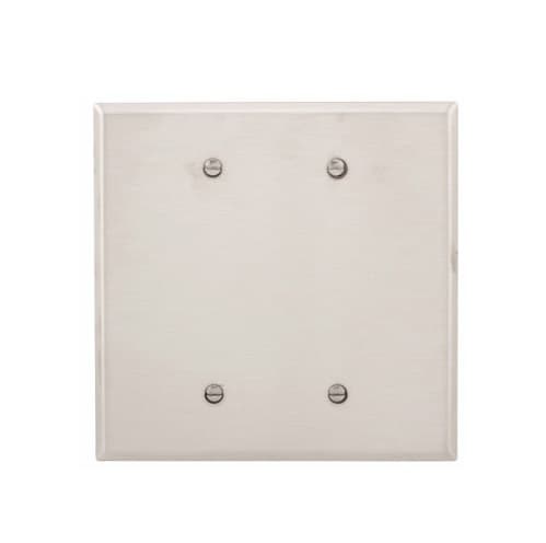 Eaton Wiring 2-Gang Blank Wall Plate, Oversize, Mounted, Steel