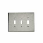 Eaton Wiring 3-Gang Toggle Switch Wall Plate, Oversize, Steel