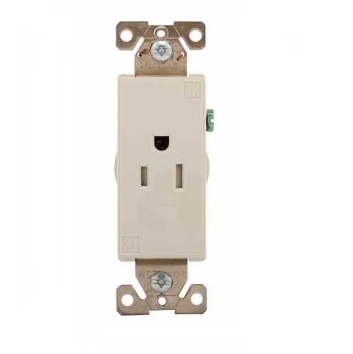 Eaton Wiring 15 Amp Aspire Single Receptacle, Tamper Resistant, White Satin