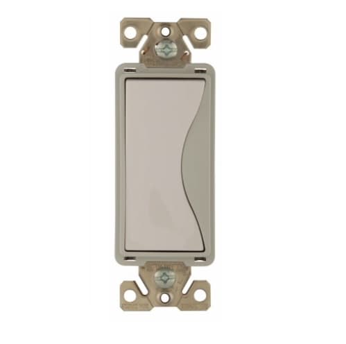 Eaton Wiring 20 Amp Designer Light Switch, Single Pole, White Satin