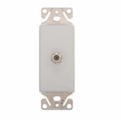 Eaton Wiring Coax Insert, Single Adapter, White Satin