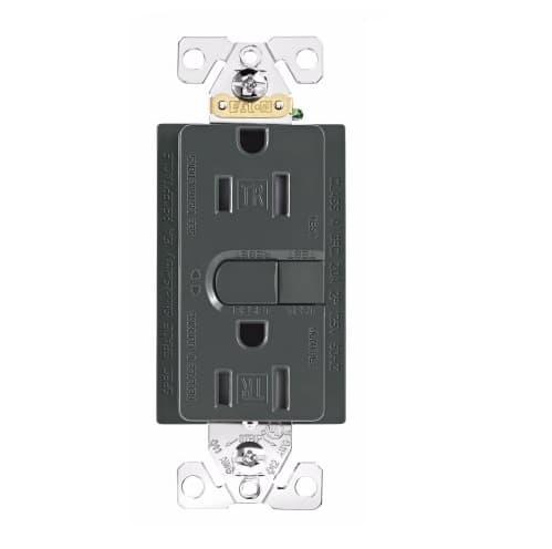 Eaton Wiring 15 Amp GFCI Receptacle, Tamper Resistant, Silver Granite