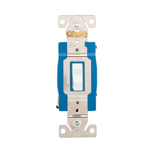 Eaton Wiring 15A Modular Toggle Switch, 3-Way, SP, #14-#10 AWG, 120V/277V, White