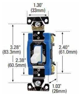 Eaton Wiring 20A Modular Toggle Switch, Single Pole, #14-#10 AWG, 120V/277V, White