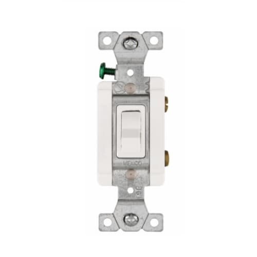 Eaton Wiring 15 Amp Toggle Switch, Single-Pole, Canadian, White