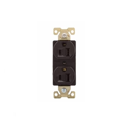 Eaton Wiring 15 Amp Duplex Receptacle, Auto-Grounded, Nylon, Brown