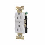 Eaton Wiring 15 Amp Duplex Receptacle, Auto-Grounded, Nylon, White