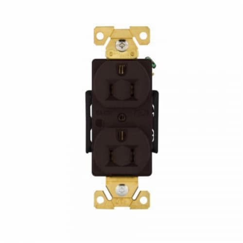 Eaton Wiring 15A Modular Duplex Receptacle, 2-Pole, 3-Wire, 125V, Brown