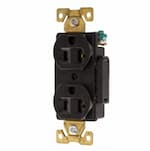 Eaton Wiring 20 Amp Duplex Receptacle, Auto Ground, Black