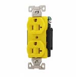 Eaton Wiring 20 Amp Duplex Receptacle, Auto Ground, Yellow